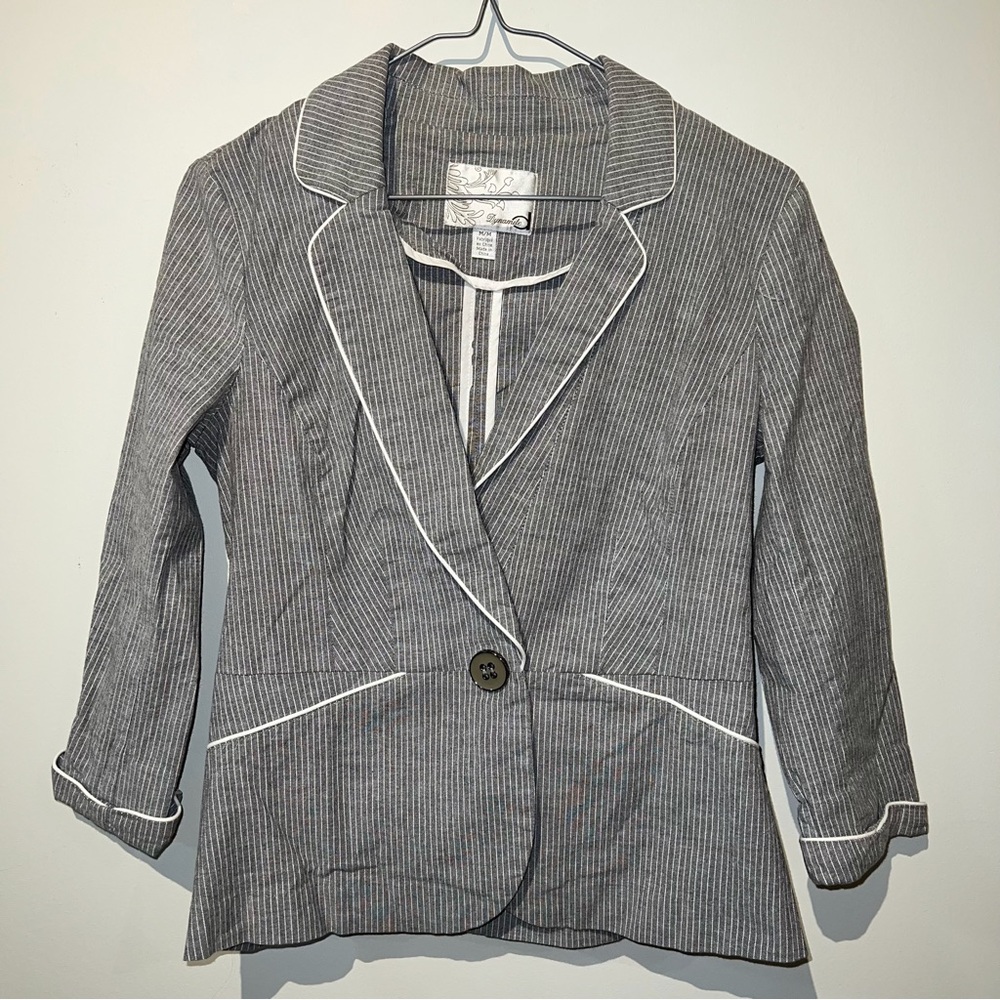 Women's Gray Striped Blazer